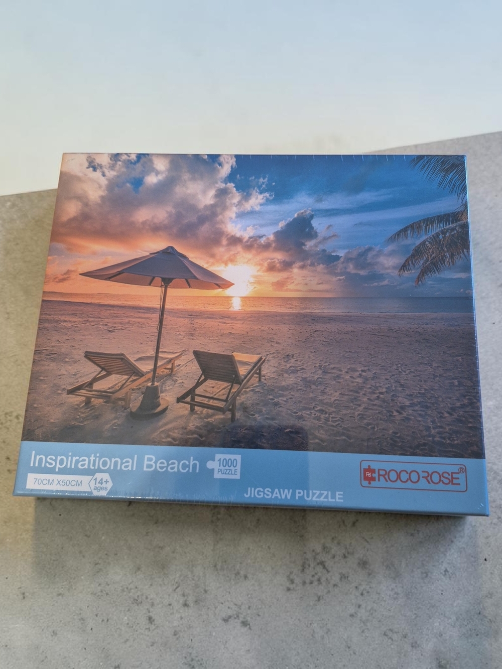ROCO ROSE "Inspirational Beach" 1000-Piece Jigsaw Puzzle - Blue/Sand